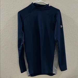 Under Armour Cold Gear Men's Navy Blue Long Sleeve with Mock Neck